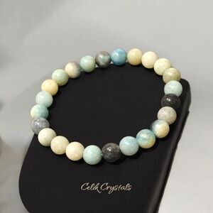 Trolleite Bracelet Natural Stones 8mm Stretches Unisex Healing Bracelet